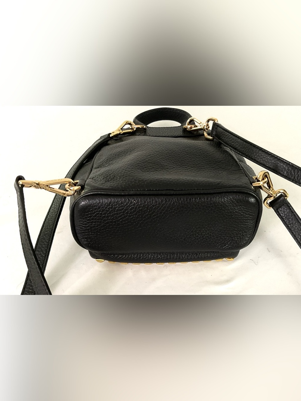 NWOT-Michael Kors-“ABBEY”-small,studded black, pebbled, leather backpack - Picture 5 of 11